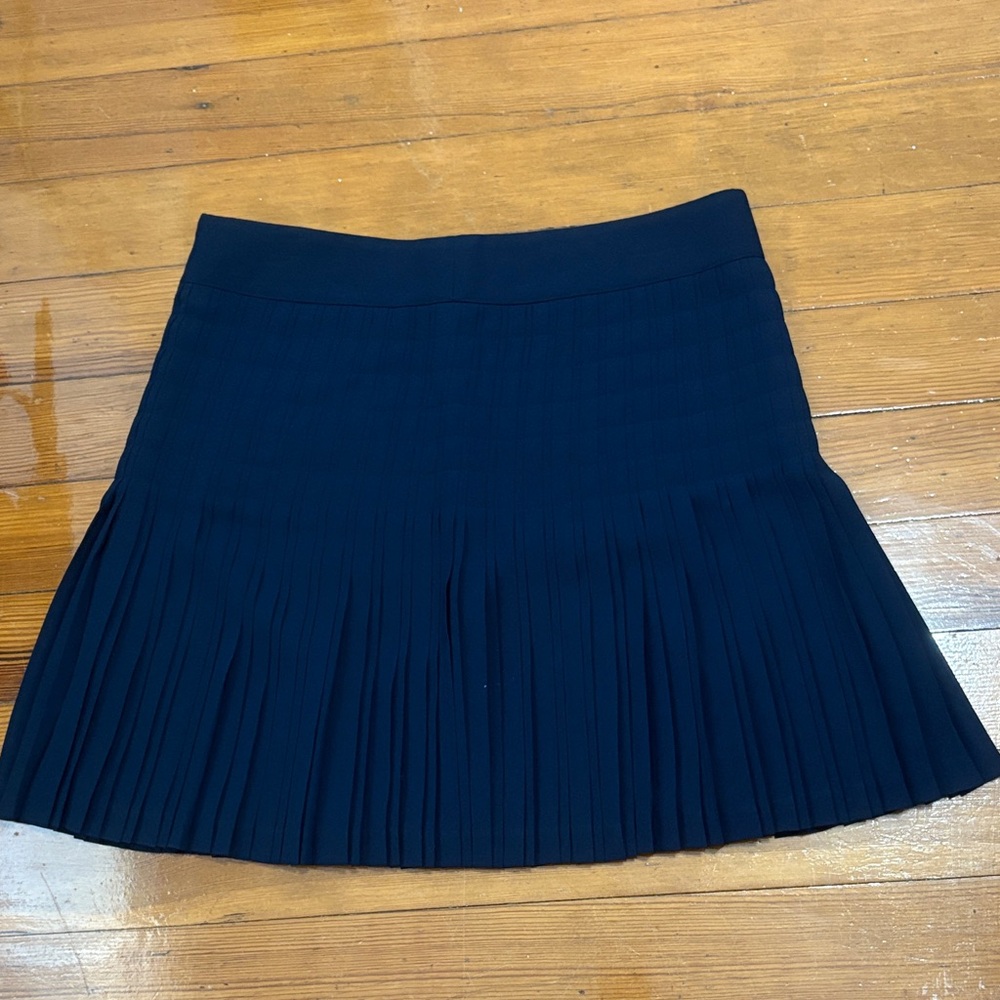 J. Crew Navy Pleated Mini Skirt